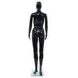 Full Body Female Mannequin with Glass Base Glossy Black 175 cm - Top-Down View