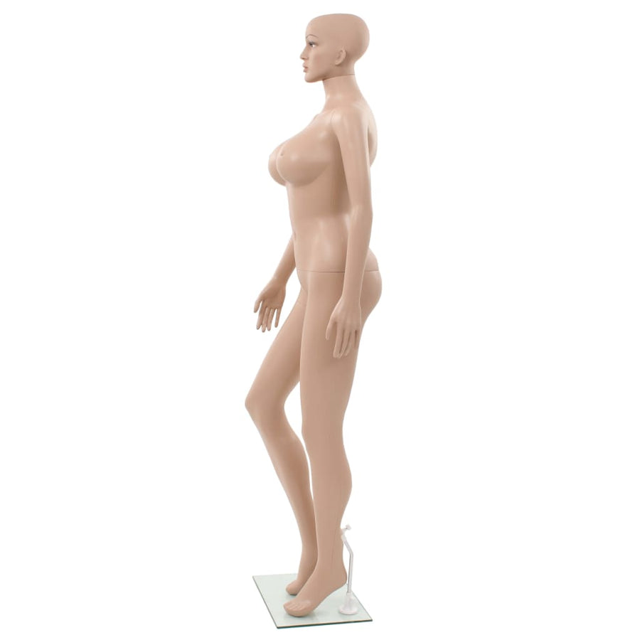 Sexy Female Mannequin with Glass Base Beige 180 cm