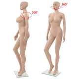 Sexy Female Mannequin with Glass Base Beige 180 cm - 45-Degree Angle