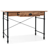 Writing Desk with Drawer 110x55x75 cm Oak Colour - Front View