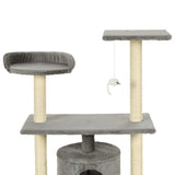 Cat Tree with Sisal Scratching Posts 95 cm Grey - Top-Down View