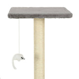 Cat Tree with Sisal Scratching Posts 95 cm Grey - Rear View
