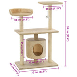 Cat Tree with Sisal Scratching Posts 95 cm Beige