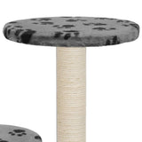 Cat Tree with Sisal Scratching Posts 60 cm Grey Paw Prints