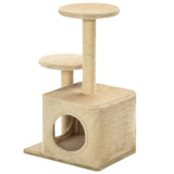 Cat Tree with Sisal Scratching Posts 60 cm Beige - Top-Down View