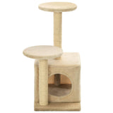 Cat Tree with Sisal Scratching Posts 60 cm Beige - 45-Degree Angle