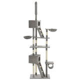 Cat Tree with Sisal Scratching Posts 230-260 cm Grey