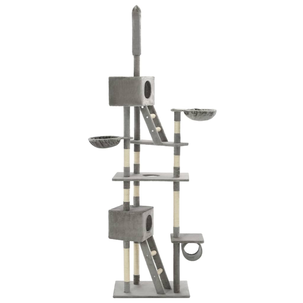 Cat Tree with Sisal Scratching Posts 230-260 cm Grey