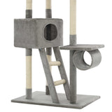 Cat Tree with Sisal Scratching Posts 230-260 cm Grey