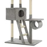 Cat Tree with Sisal Scratching Posts 230-260 cm Grey - Rear View