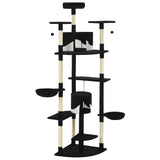 Cat Tree with Sisal Scratching Posts 203 cm Black and White