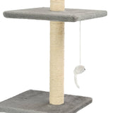 Cat Tree with Sisal Scratching Posts 260 cm Grey - Top-Down View