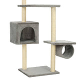 Cat Tree with Sisal Scratching Posts 260 cm Grey - Rear View