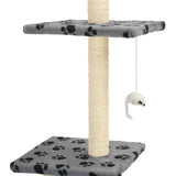 Cat Tree with Sisal Scratching Posts 260 cm Grey Paw Prints - Top-Down View