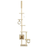 Cat Tree with Sisal Scratching Posts 260 cm Beige - Side View