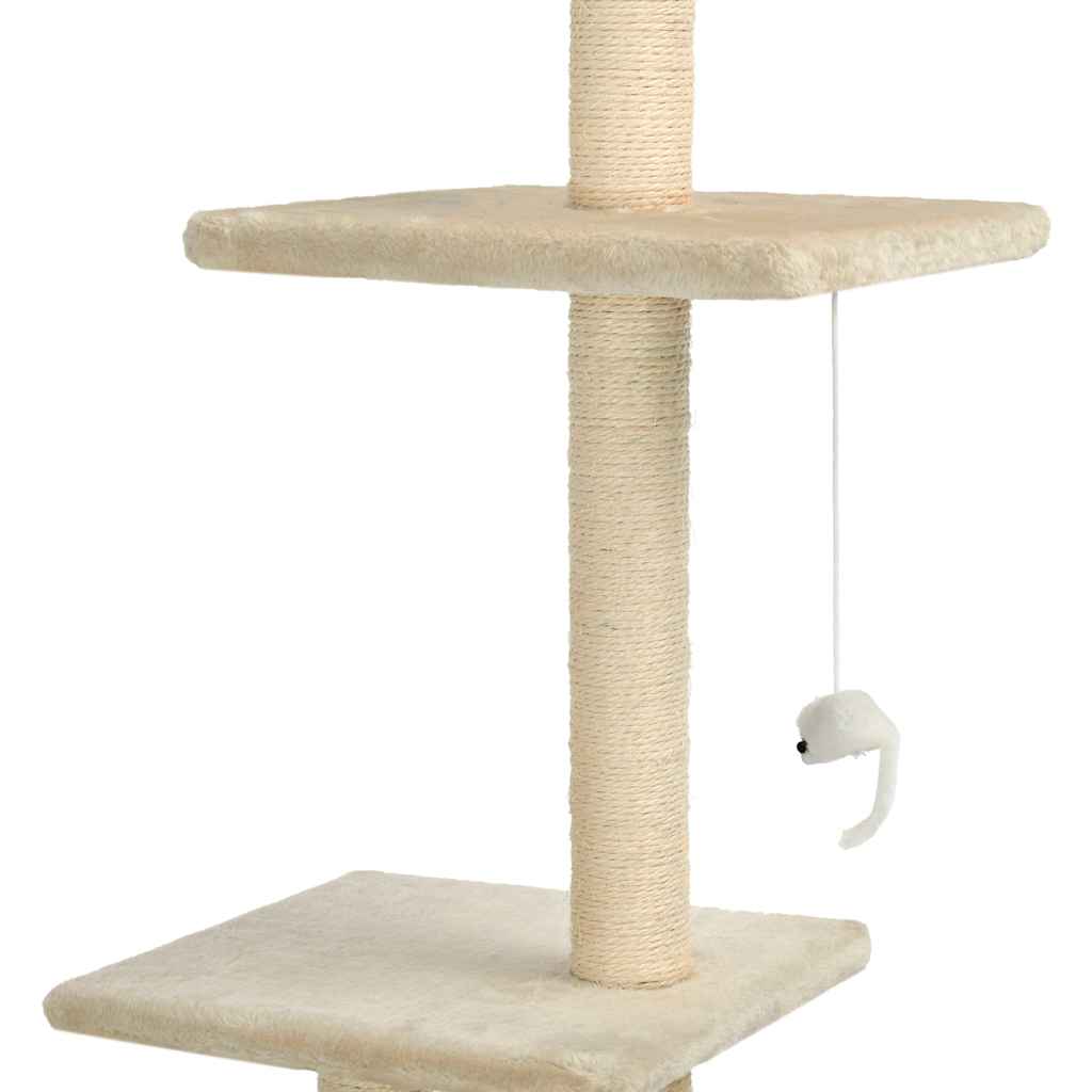 Cat Tree with Sisal Scratching Posts 260 cm Beige