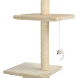 Cat Tree with Sisal Scratching Posts 260 cm Beige - Top-Down View