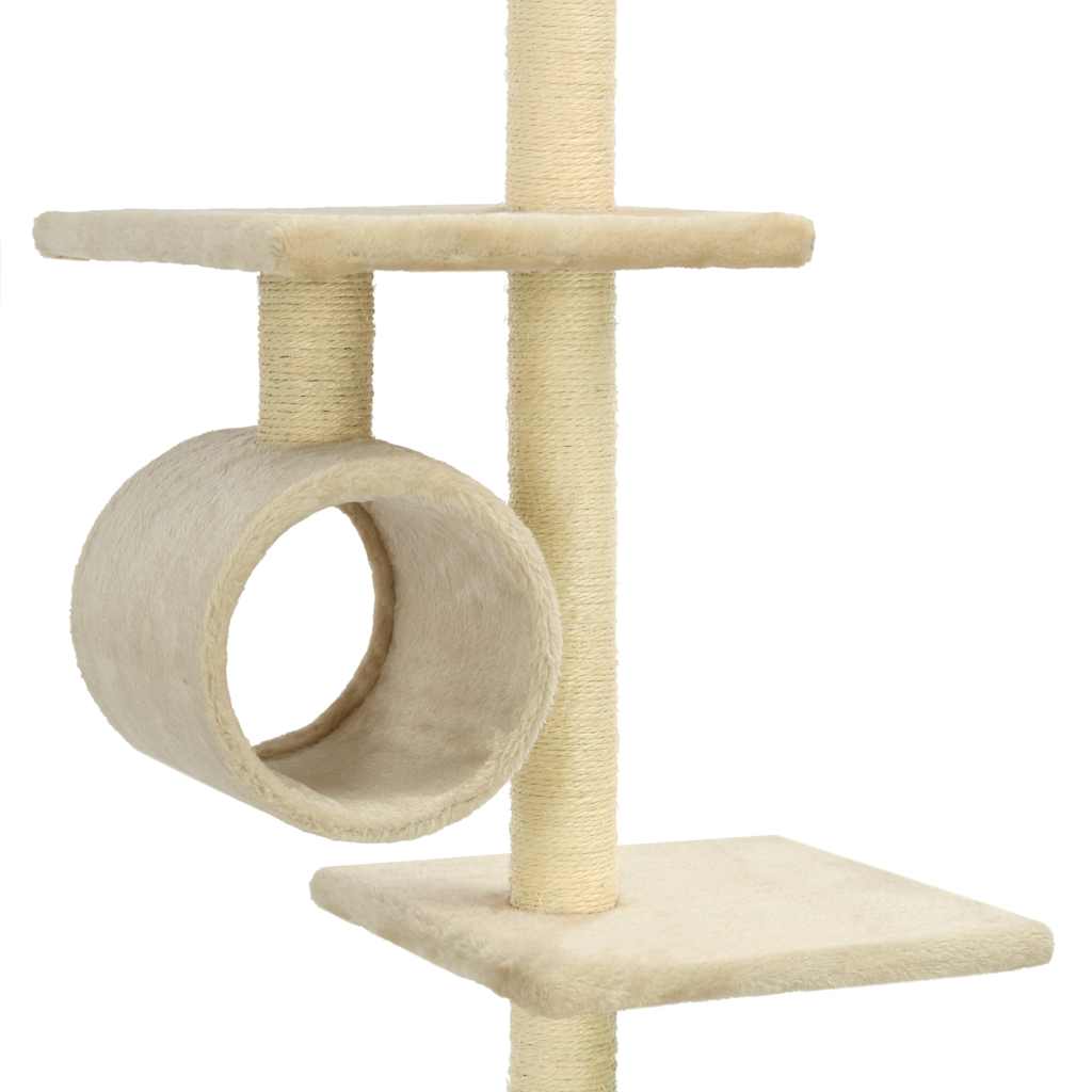 Cat Tree with Sisal Scratching Posts 260 cm Beige