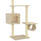 Cat Tree with Sisal Scratching Posts 260 cm Beige - Rear View