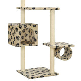 Cat Tree with Sisal Scratching Posts 260 cm Beige Paw Prints