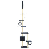 Cat Tree with Sisal Scratching Posts 260 cm Dark Blue - Side View