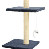 Cat Tree with Sisal Scratching Posts 260 cm Dark Blue - Top-Down View