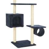 Cat Tree with Sisal Scratching Posts 260 cm Dark Blue - Rear View
