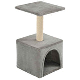 Cat Tree with Sisal Scratching Post 55 cm Grey - Front View