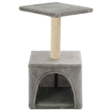 Cat Tree with Sisal Scratching Post 55 cm Grey - Side View