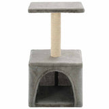 Cat Tree with Sisal Scratching Post 55 cm Grey - Top-Down View