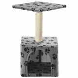 Cat Tree with Sisal Scratching Post 55 cm Grey Paw Print - Side View