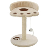 Cat Tree with Sisal Scratching Post 40 cm Beige and Brown - Front View