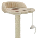 Cat Tree with Sisal Scratching Post 40 cm Beige and Brown - Side View