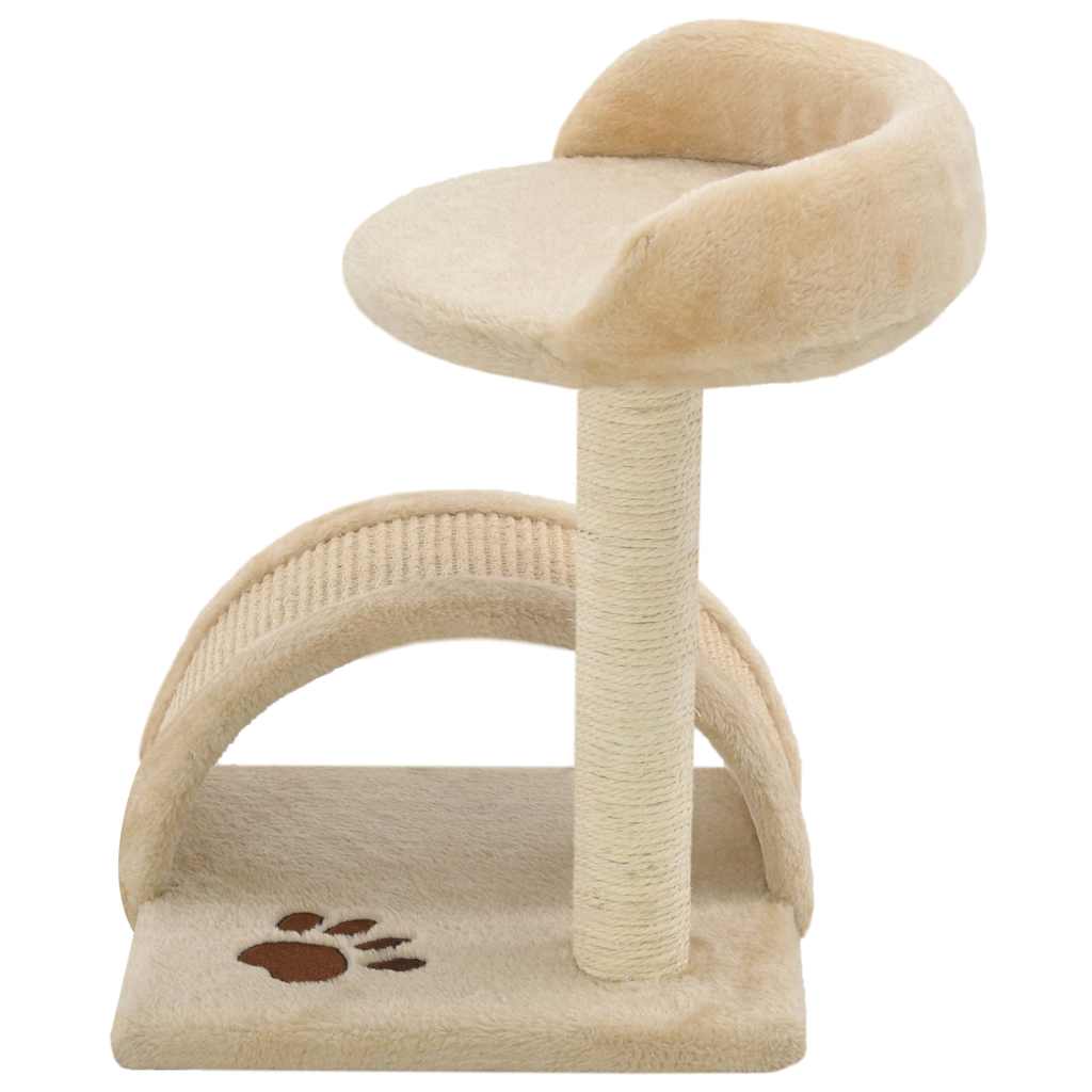 Cat Tree with Sisal Scratching Post 40 cm Beige and Brown