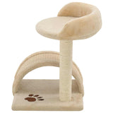 Cat Tree with Sisal Scratching Post 40 cm Beige and Brown - Side View
