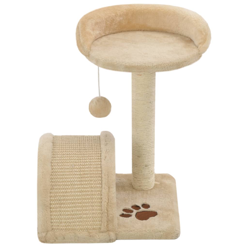 Cat Tree with Sisal Scratching Post 40 cm Beige and Brown