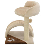 Cat Tree with Sisal Scratching Post 40 cm Beige and Brown