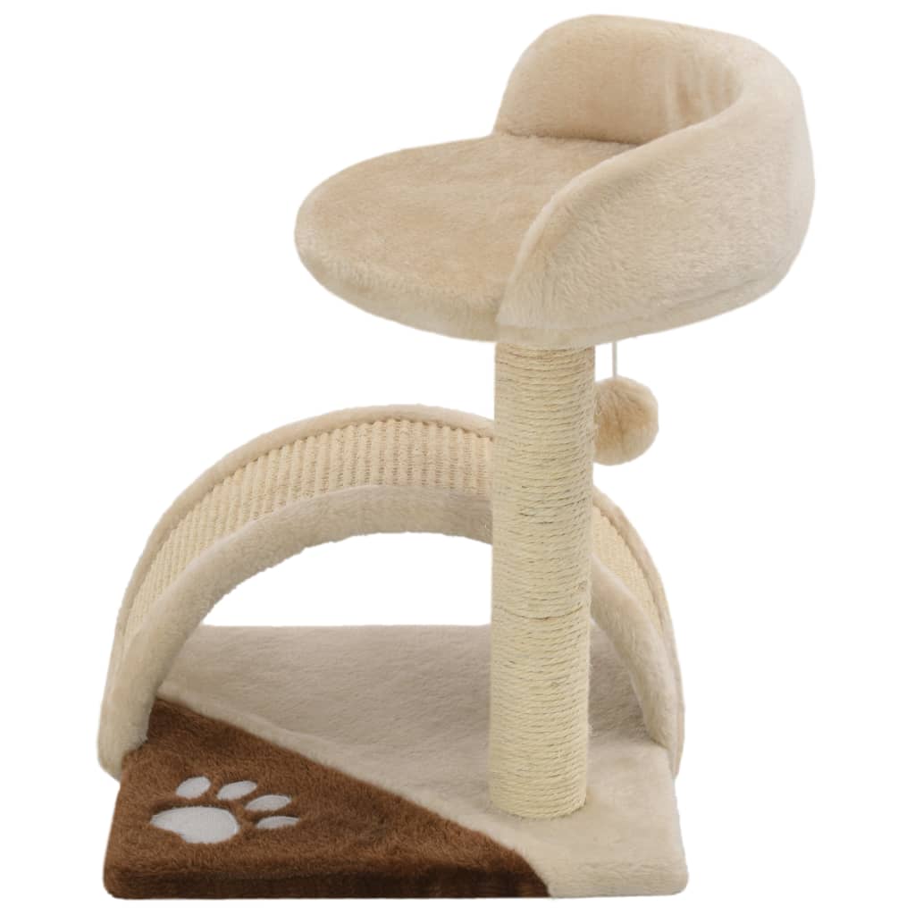 Cat Tree with Sisal Scratching Post 40 cm Beige and Brown