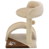 Cat Tree with Sisal Scratching Post 40 cm Beige and Brown - Side View