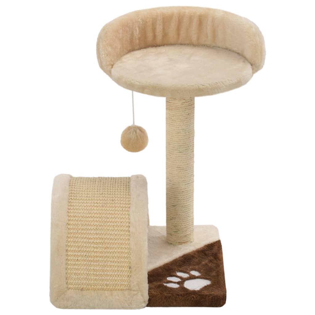 Cat Tree with Sisal Scratching Post 40 cm Beige and Brown