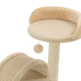 Cat Tree with Sisal Scratching Post 40 cm Beige and Brown - 45-Degree Angle