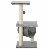 Cat Tree with Sisal Scratching Posts 65 cm Grey - Side View