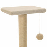 Cat Tree with Sisal Scratching Posts 65 cm Beige - Top-Down View