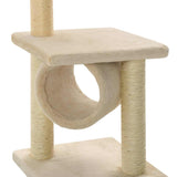 Cat Tree with Sisal Scratching Posts 65 cm Beige - 45-Degree Angle