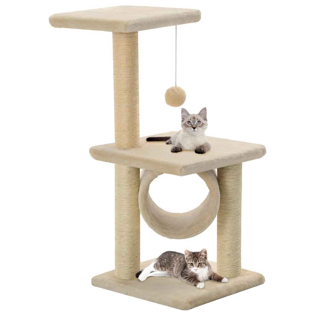 Cat Tree with Sisal Scratching Posts 65 cm Beige