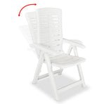Reclining Folding Chairs 4 pcs Plastic White