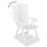 Reclining Garden Chairs 4 pcs Plastic White - Front View