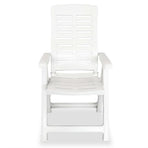 Reclining Folding Chairs 4 pcs Plastic White