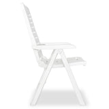 Reclining Garden Chairs 4 pcs Plastic White