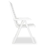 Reclining Folding Chairs 4 pcs Plastic White